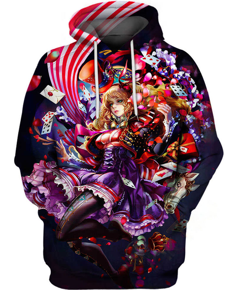 Valentine Anime Girl Hoodie 3D