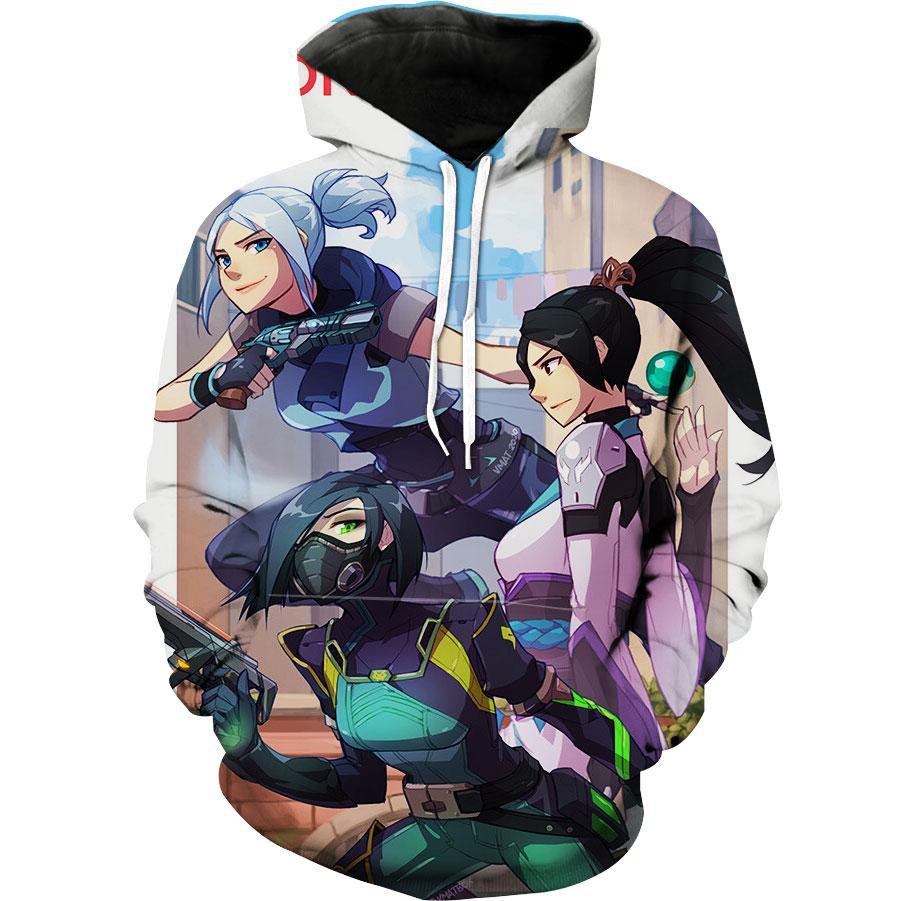 Valorant Jett Sage And Viper Valorant Hoodie 3D
