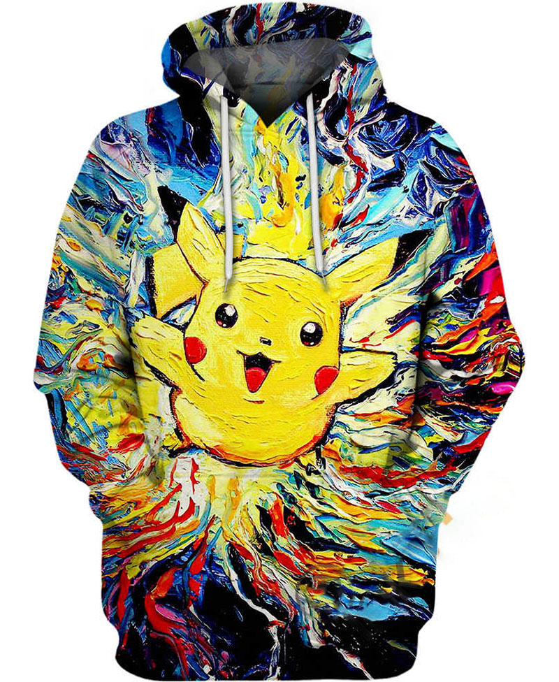 Van Gogh Pikachu Hoodie 3D