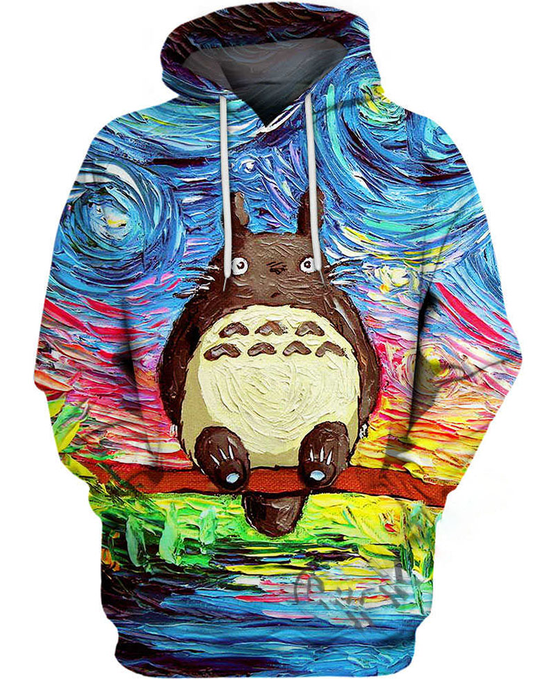 Van Gogh Totoro Hoodie 3D