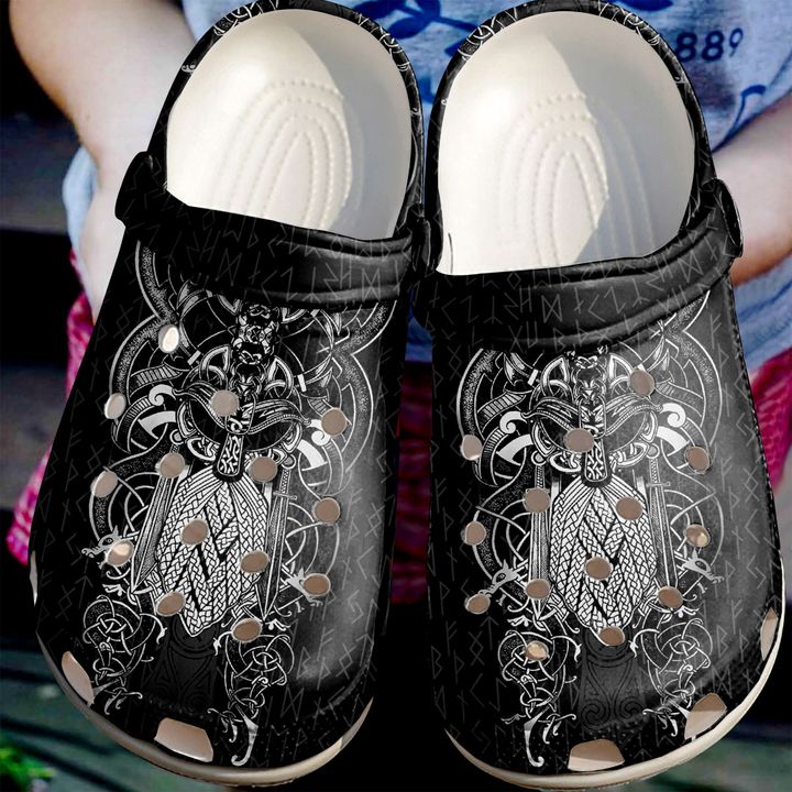 Viking Pattern Crocs Clog Shoes