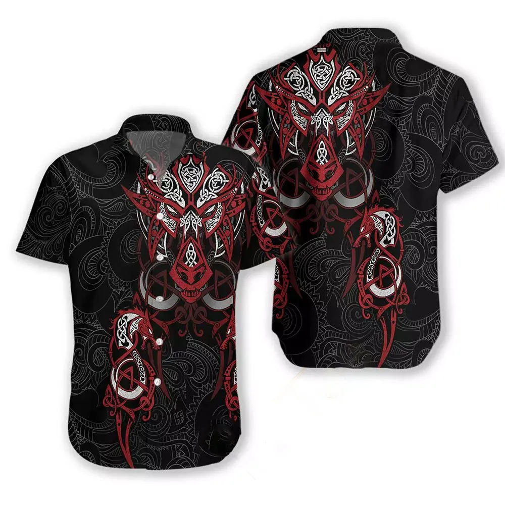 Viking Tattoo Dragon Hawaiian shirts