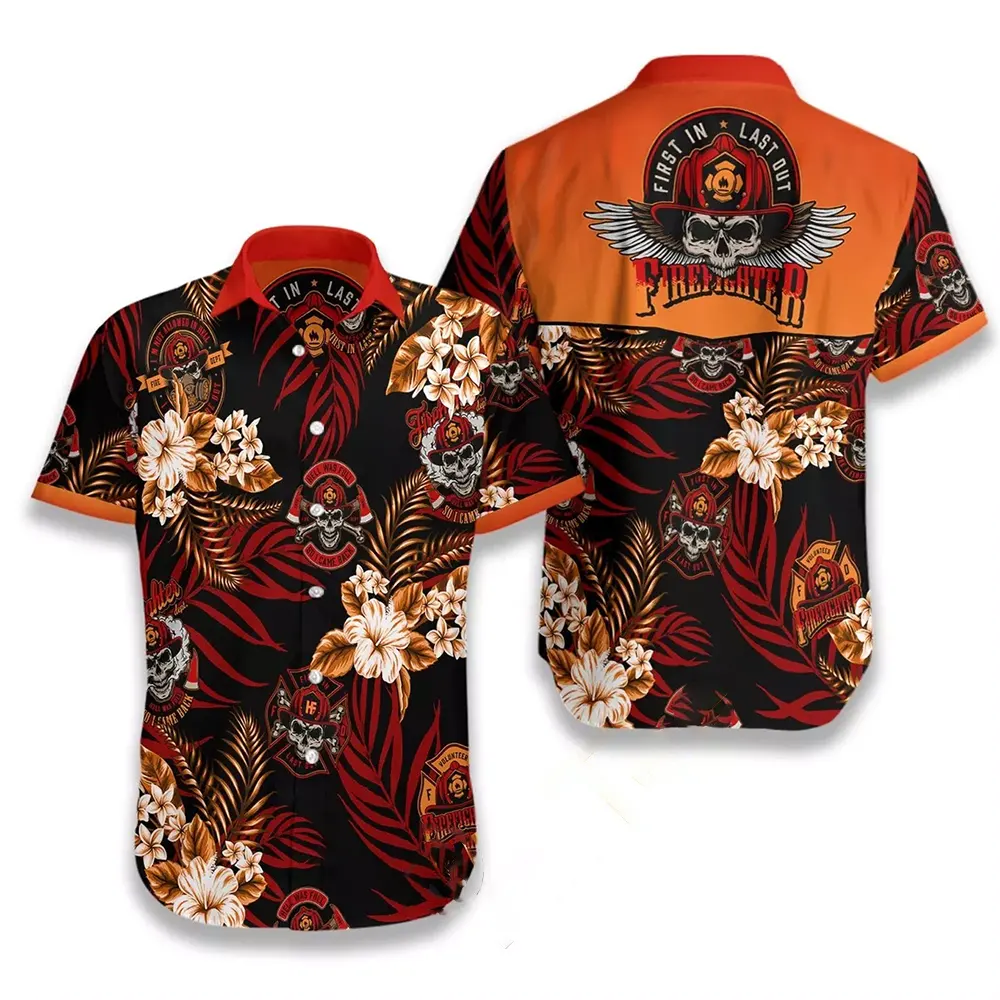 Vintage Firefighting Colorful Hawaiian shirts