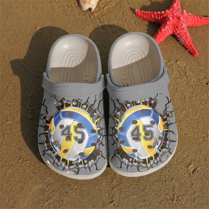 Volleyball Personalized Crack Crocs Clog Shoes