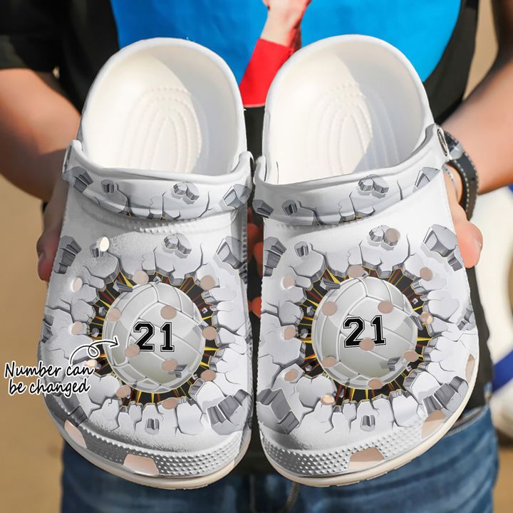 Volleyball Personalized Crack Crocs Clog Shoes
