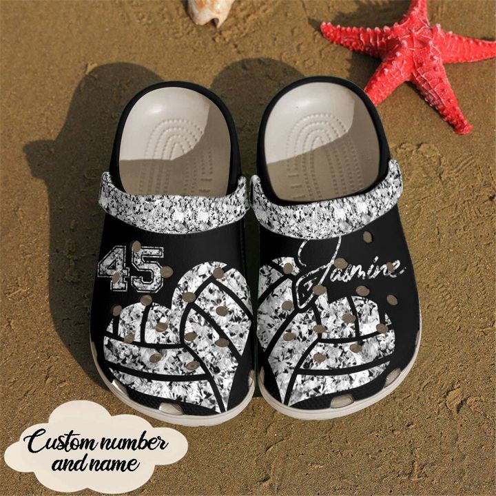 Volleyball Personalized Diamond Crocs Clog Shoes