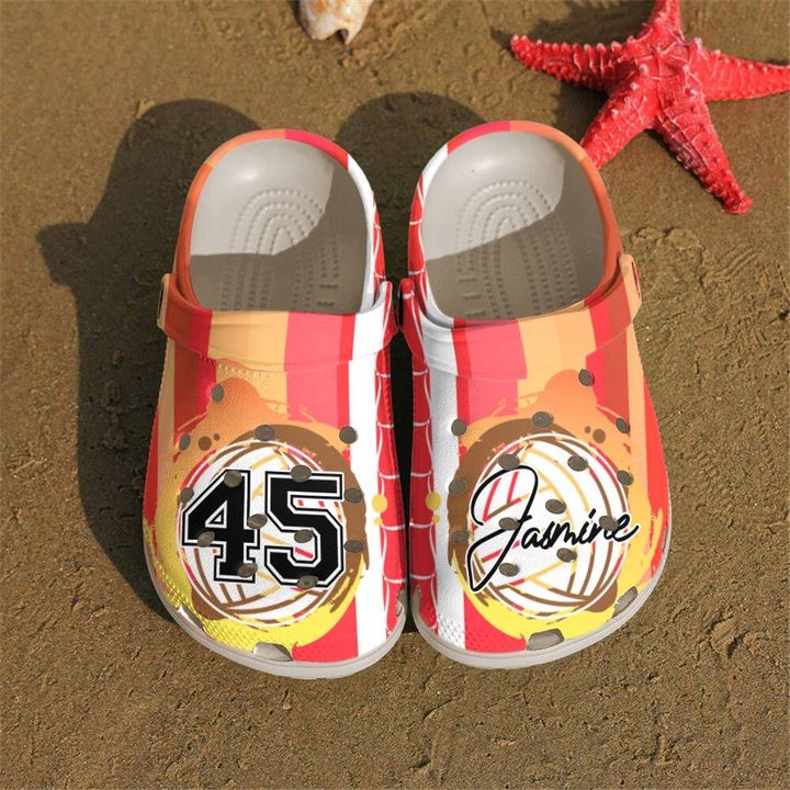 Volleyball Personalized I Love V2 Crocs Clog Shoes