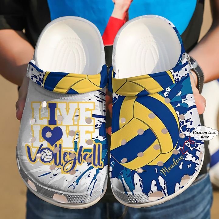 Volleyball Personalized Live Love Crocs Clog Shoes