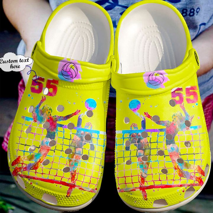 Volleyball Personalized Lovers Crocs Clog Shoes