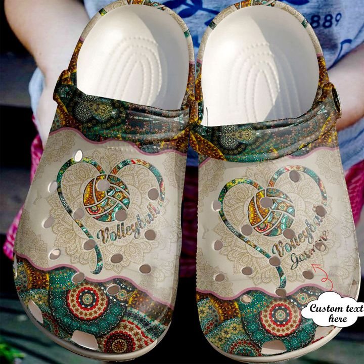 Volleyball Personalized Mandala Pattern Crocs Clog Shoes