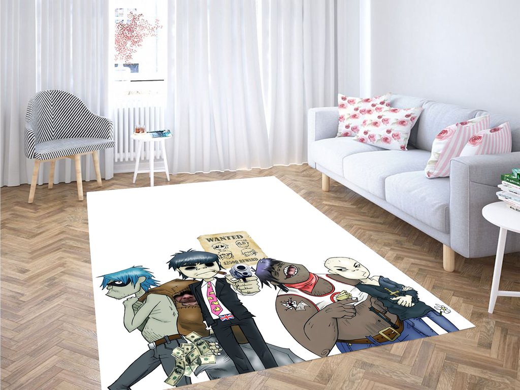 Wanted Gorillaz Band Living Room Modern Carpet Rug
