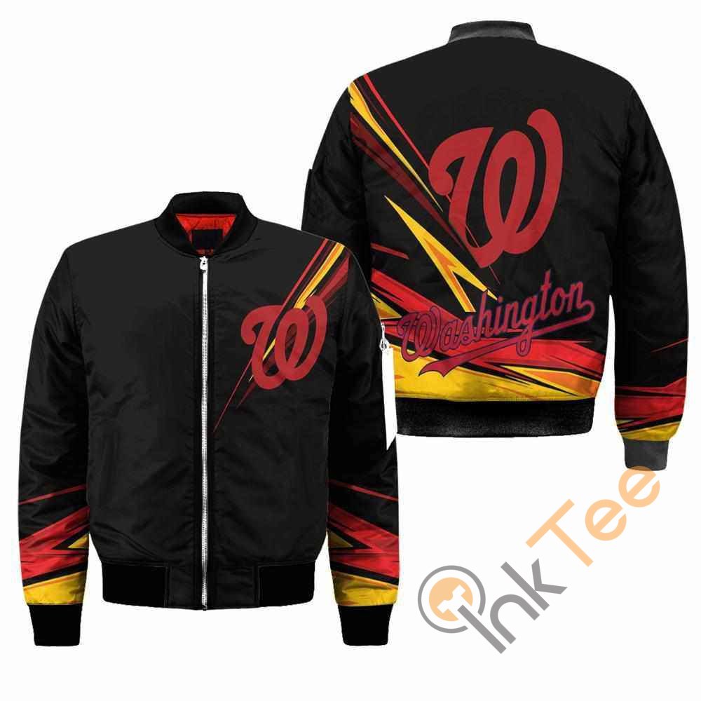Washington Nationals MLB Black Apparel Best Christmas Gift For Fans Bomber Jacket