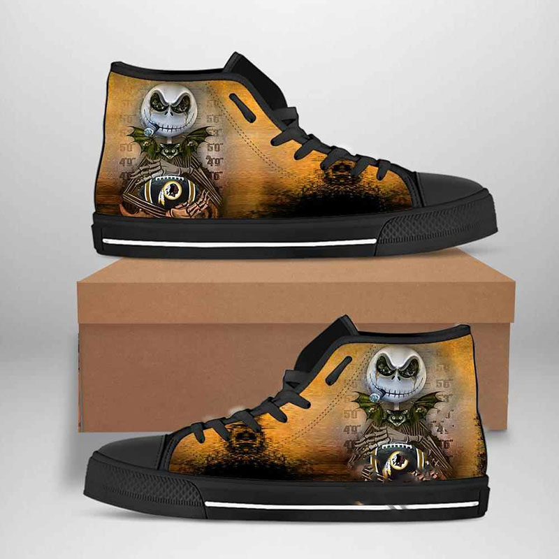 Washington Redskins Nfl Football Jack Skellington High Top Shoes