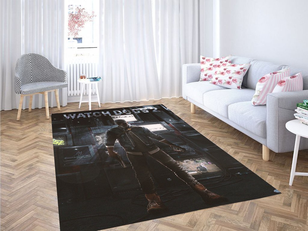 Watch Dog Character Living Room Modern Carpet Rug