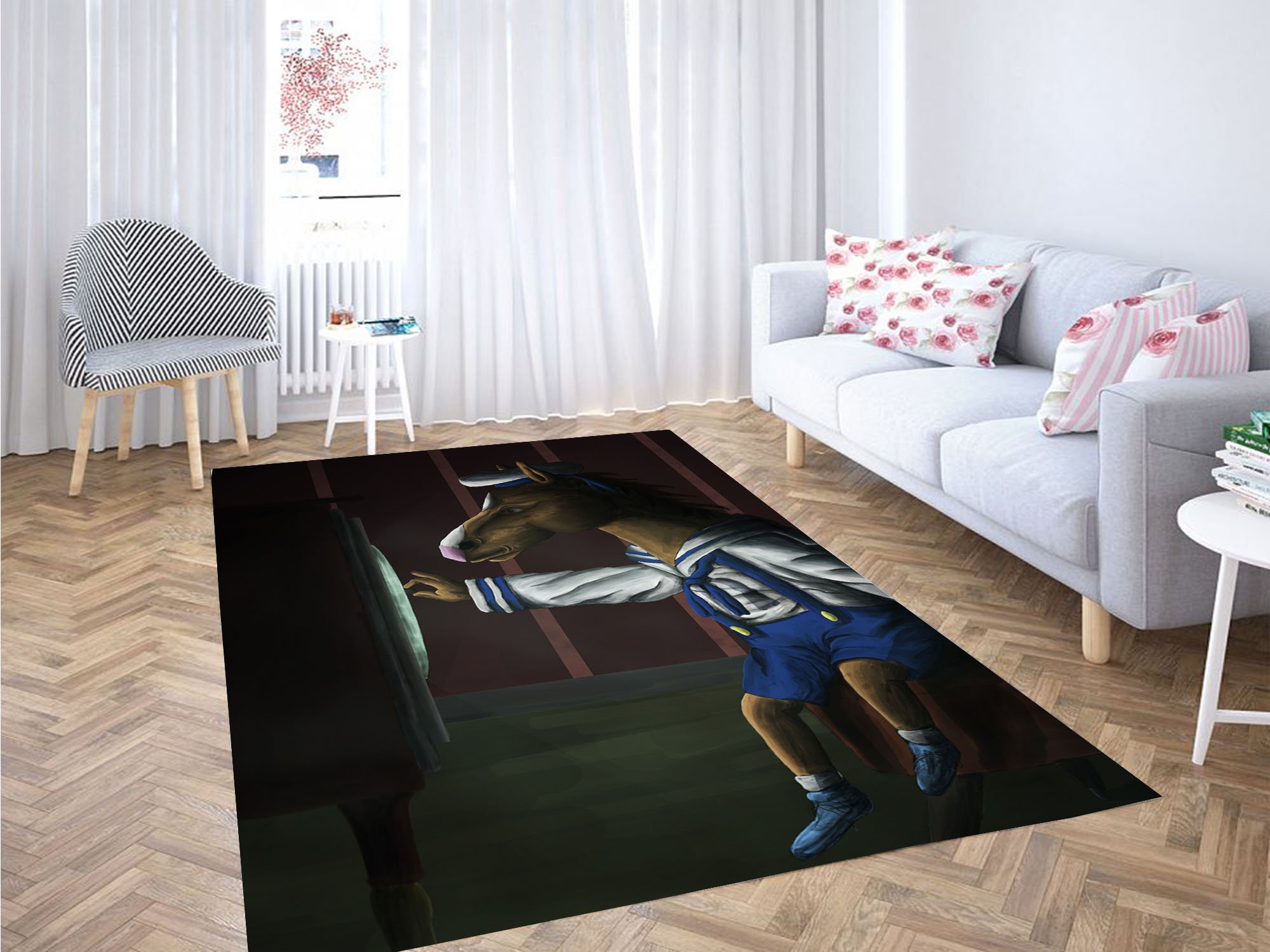 Watching Tv Bojack Horseman Carpet Rug