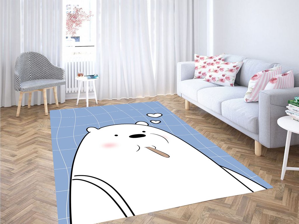 White Bear And Ice Cream Living Room Modern Carpet Rug