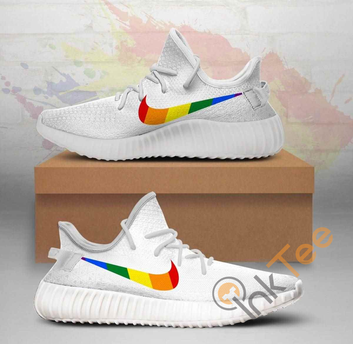 White Lgbt Yeezy Boost