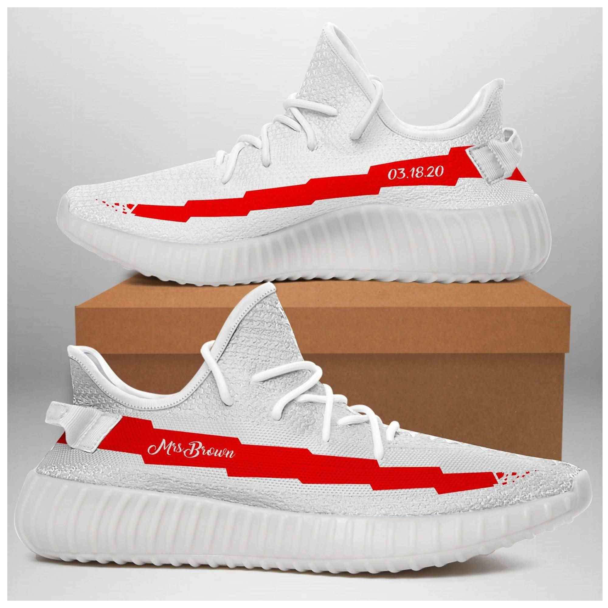 White Red Special Style Yeezy Boost