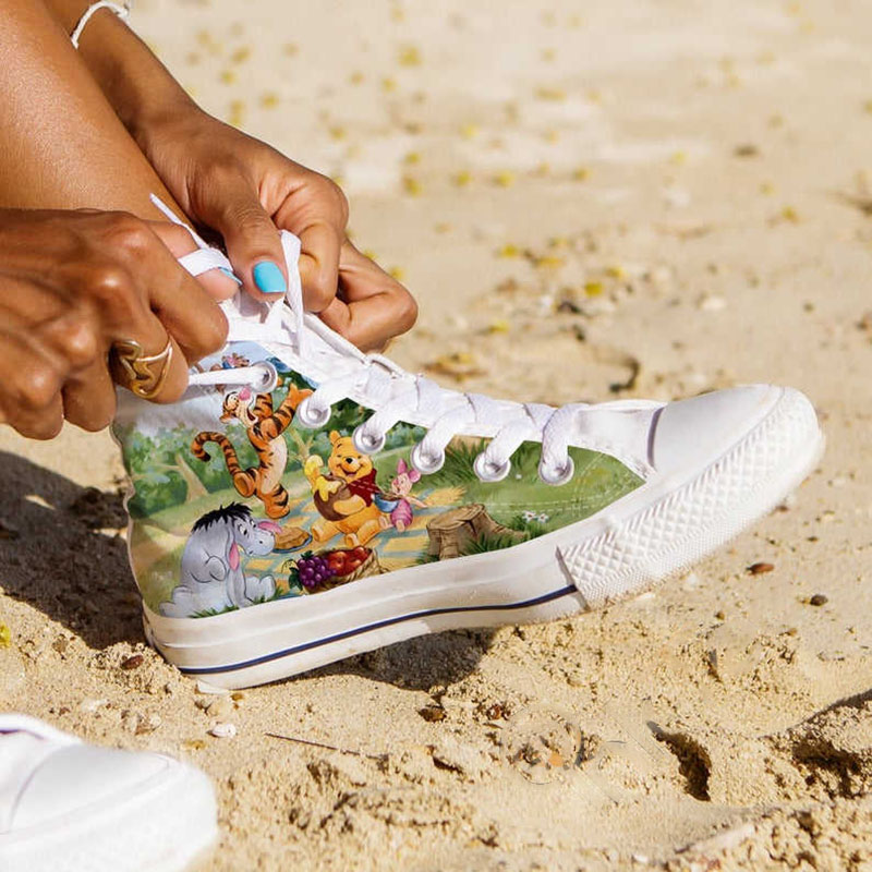 Winnie The Pooh Bear Custom Disney Cartoon Movie High Top Shoes