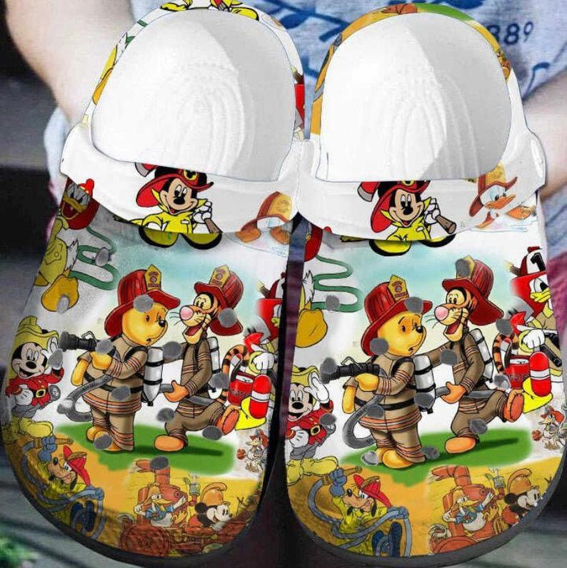 Winnie The Pooh Firefighter Crocs Clog Shoes