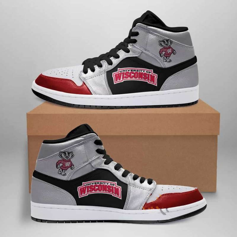 Wisconsin Badgers American Football Custom Air Jordan Shoes