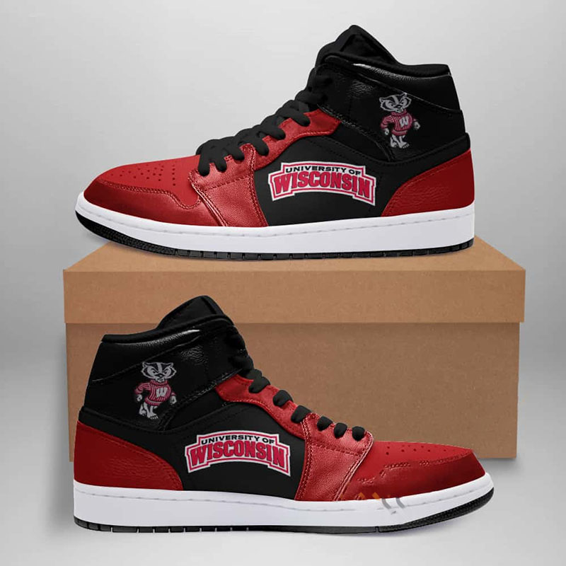 Wisconsin Badgers American Football Custom Air Jordan Shoes