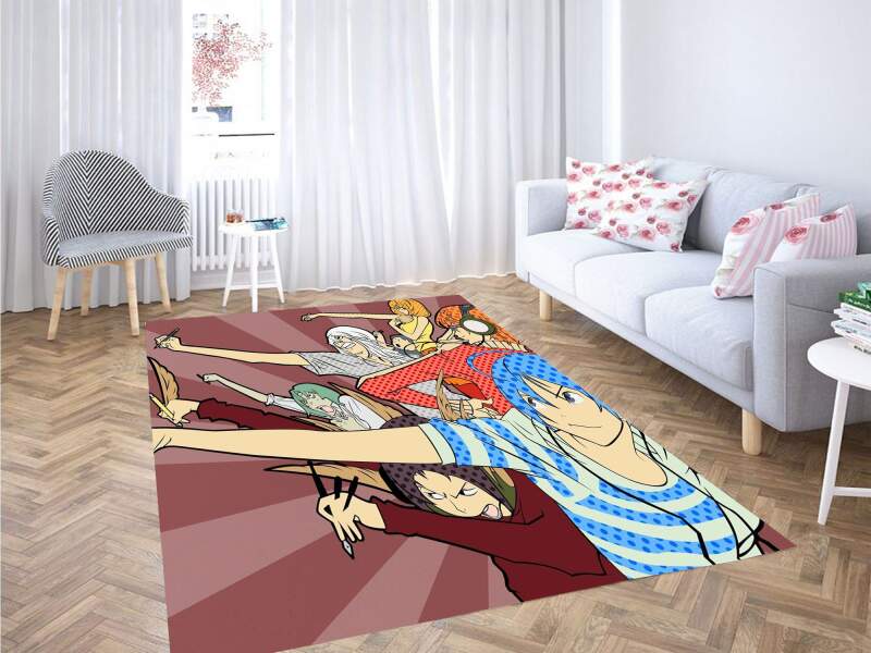 Women Blue Wallpaper Carpet Rug