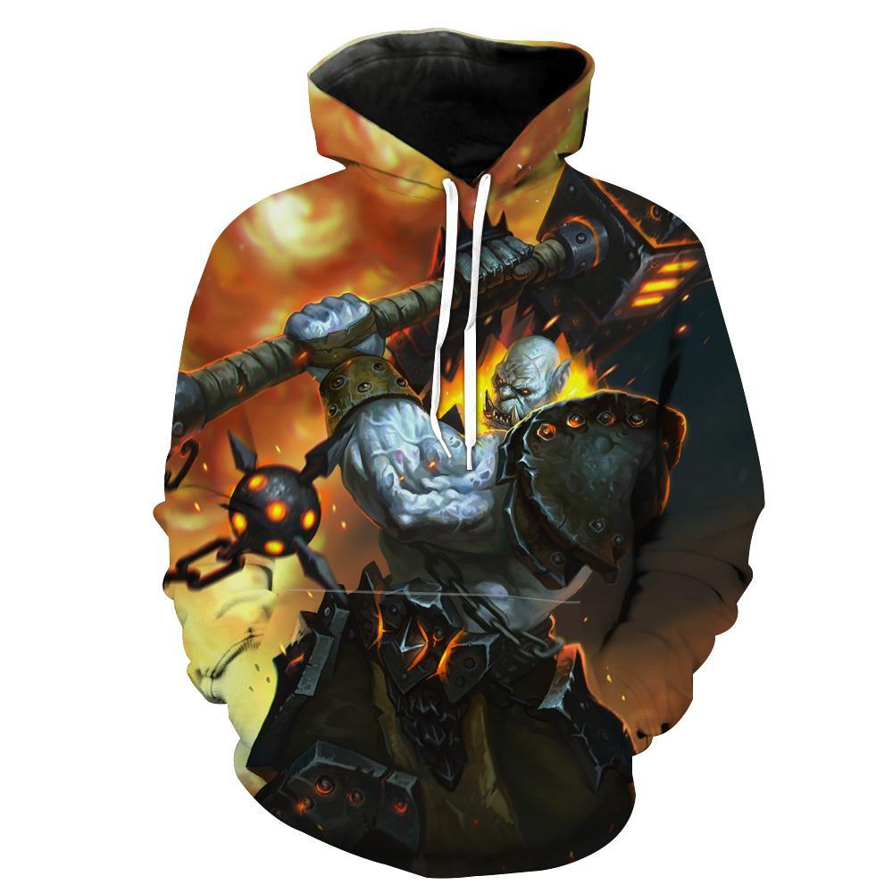World Of Warcraft Orc Orc Warrior Hoodie 3D