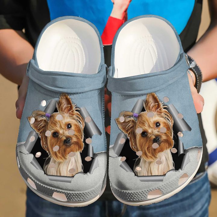 Yorkie Hello Crocs Clog Shoes