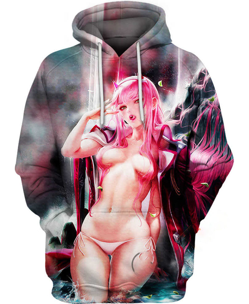 Zero Two Ahegao Pinup Hoodie 3D